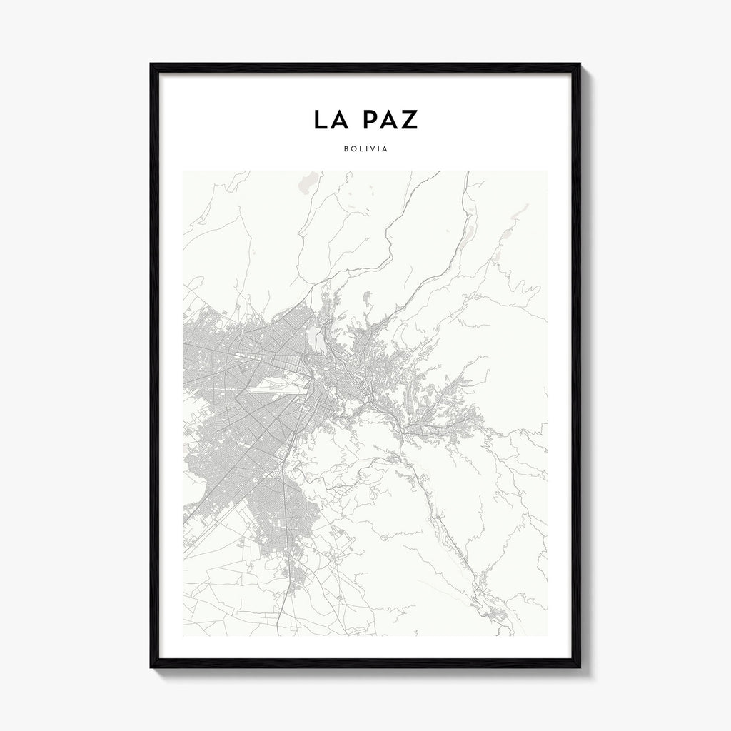 La Paz Bolivia Map Poster