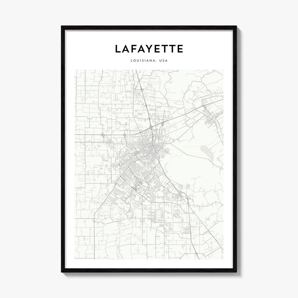 Lafayette Louisiana Map Poster