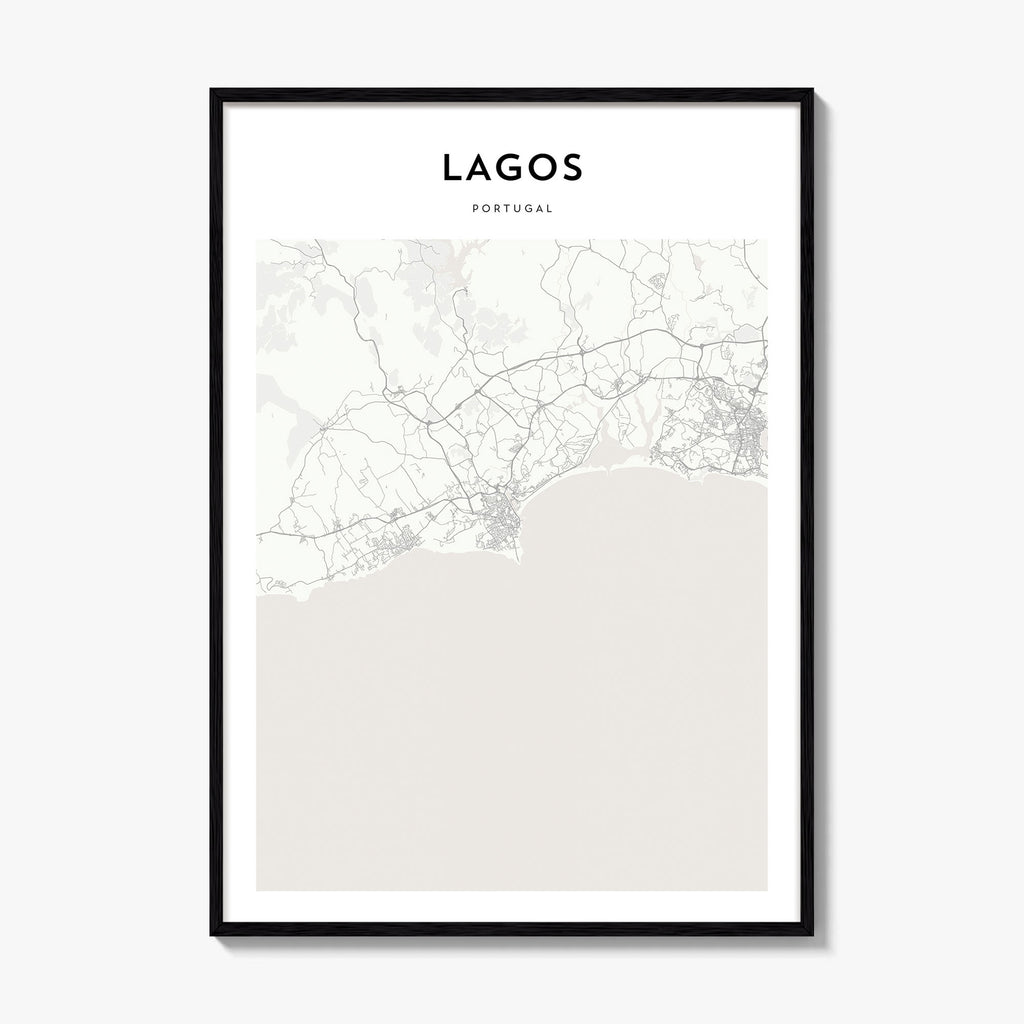 Lagos Portugal Map Poster