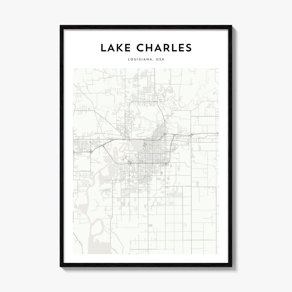 Lake Charles Map Poster