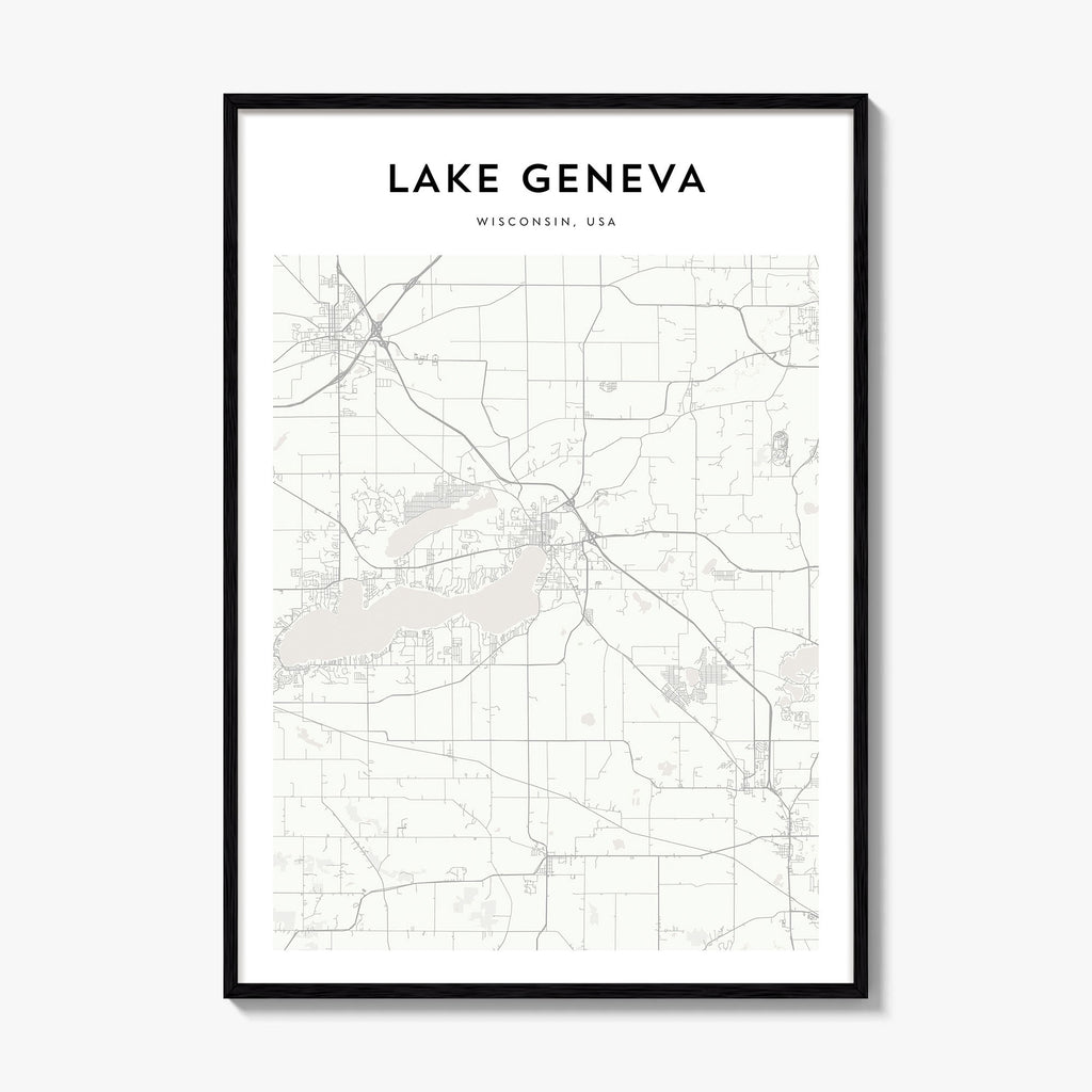 Lake Geneva Map Poster