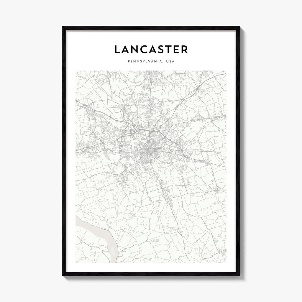 Lancaster Pennsylvania Map Poster