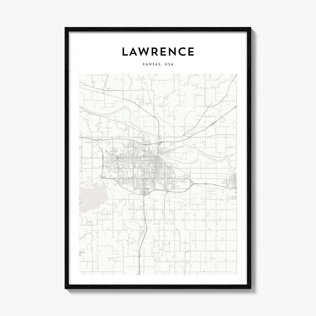 Lawrence Kansas Map Poster