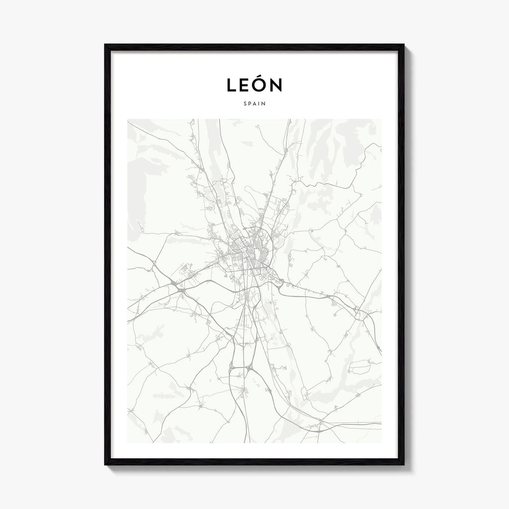 Leon Spain Map Poster