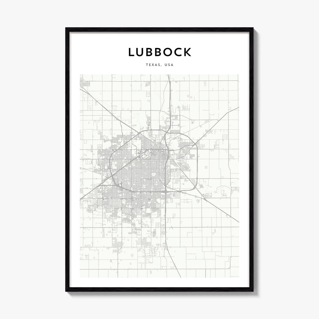 Lubbock Map Poster
