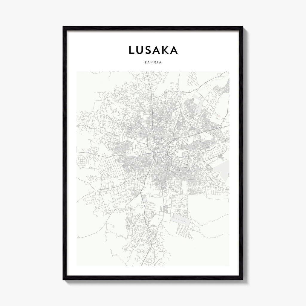 Lusaka Map Poster