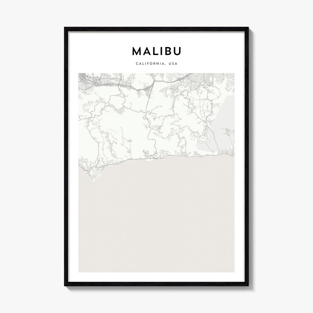 Malibu Map Poster