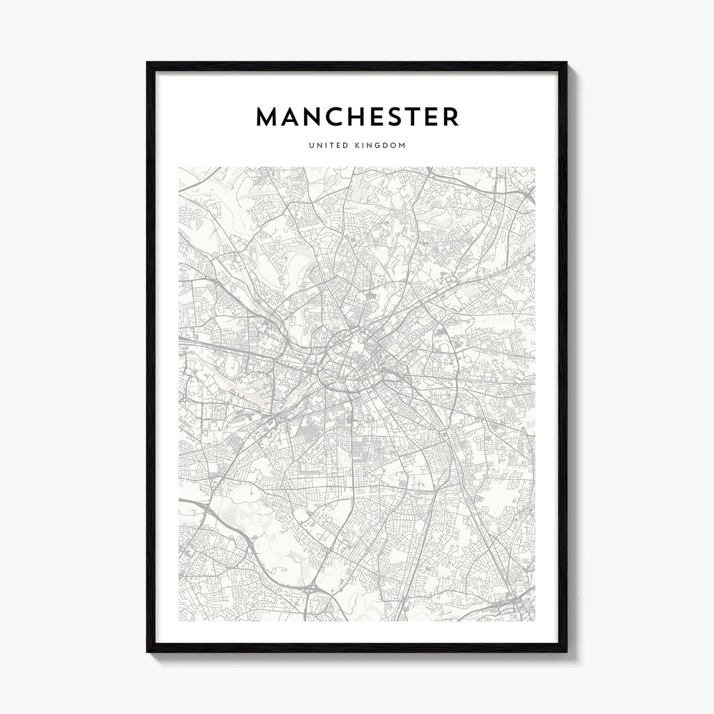 Manchester United Kingdom Map Poster
