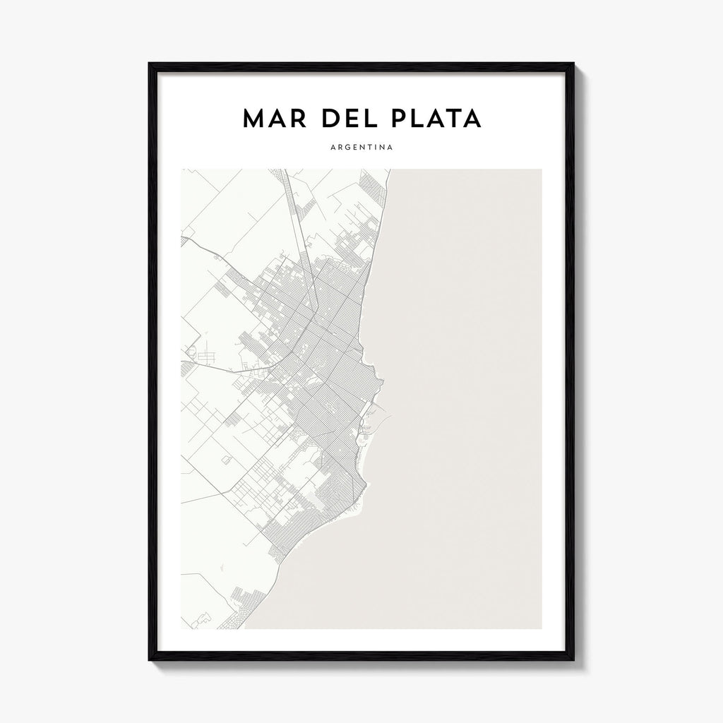 Mar Del Plata Map Poster