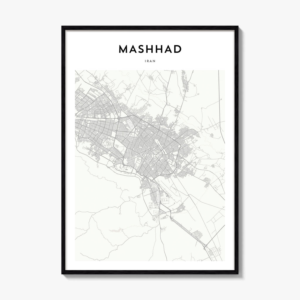 Mashhad Map Poster