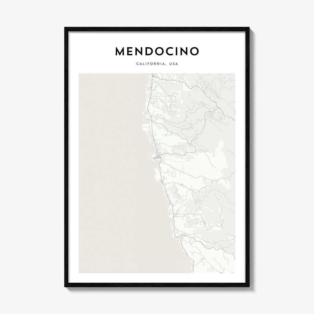 Mendocino Map Poster