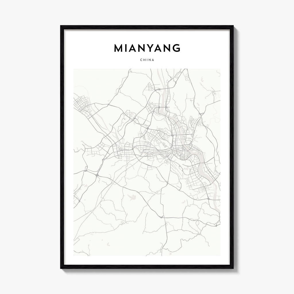 Mianyang Map Poster