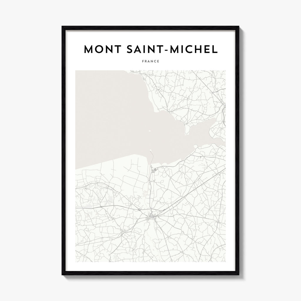 Mont Saint Michel Map Poster