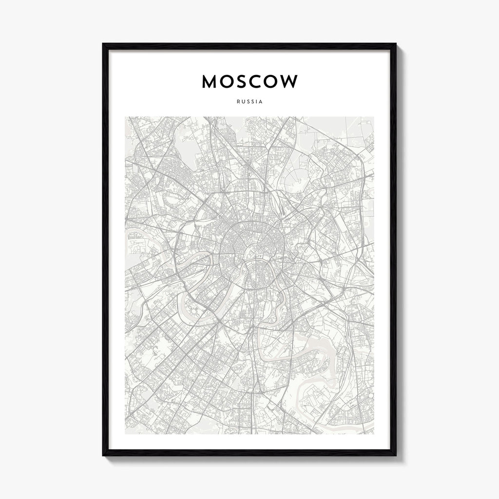 Moscow Russia Map Poster
