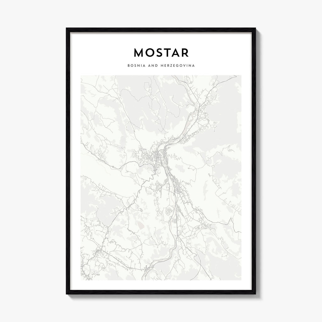 Mostar Map Poster