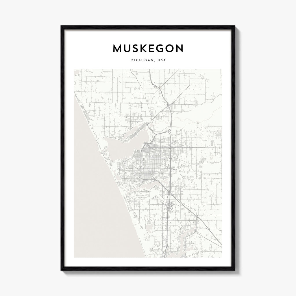 Muskegon Map Poster