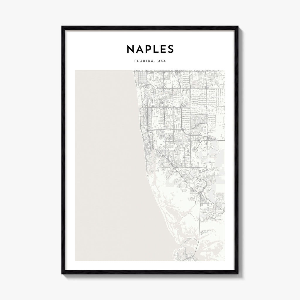 Naples Florida Map Poster