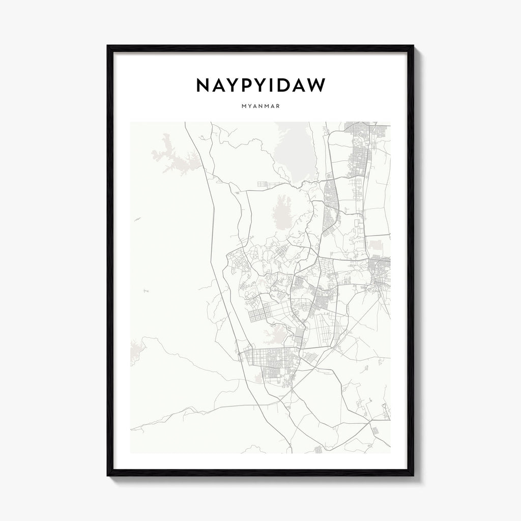 Naypyidaw Map Poster