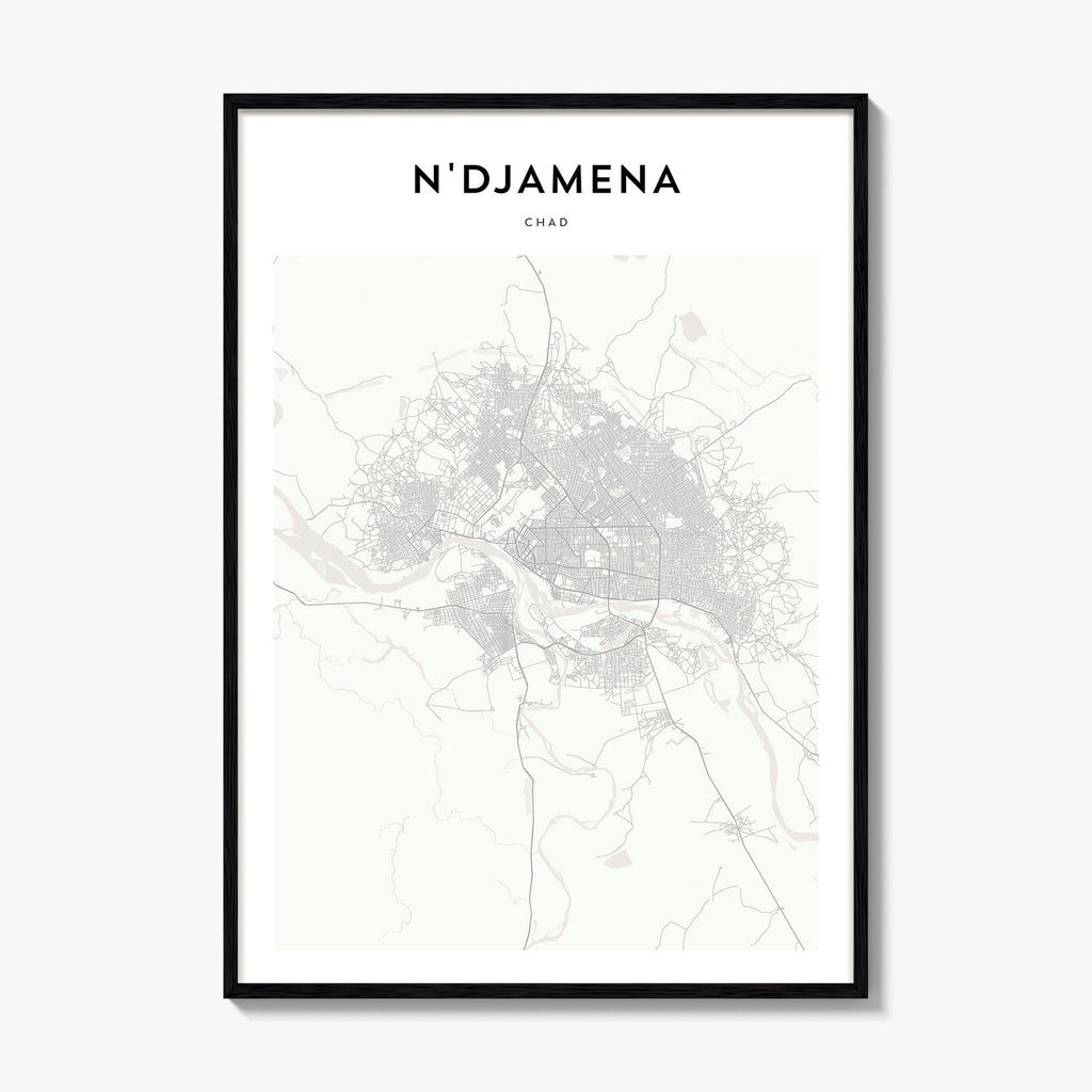 Ndjamena Map Poster