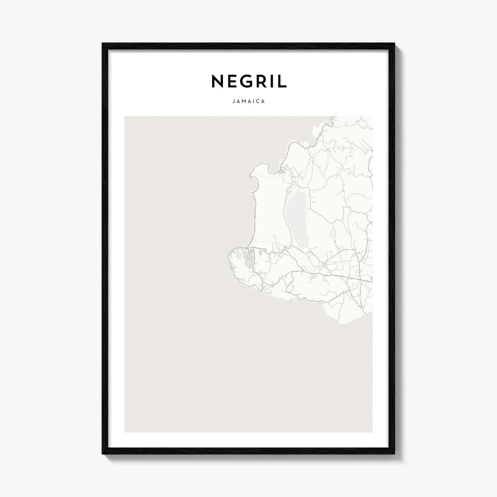 Negril Map Poster