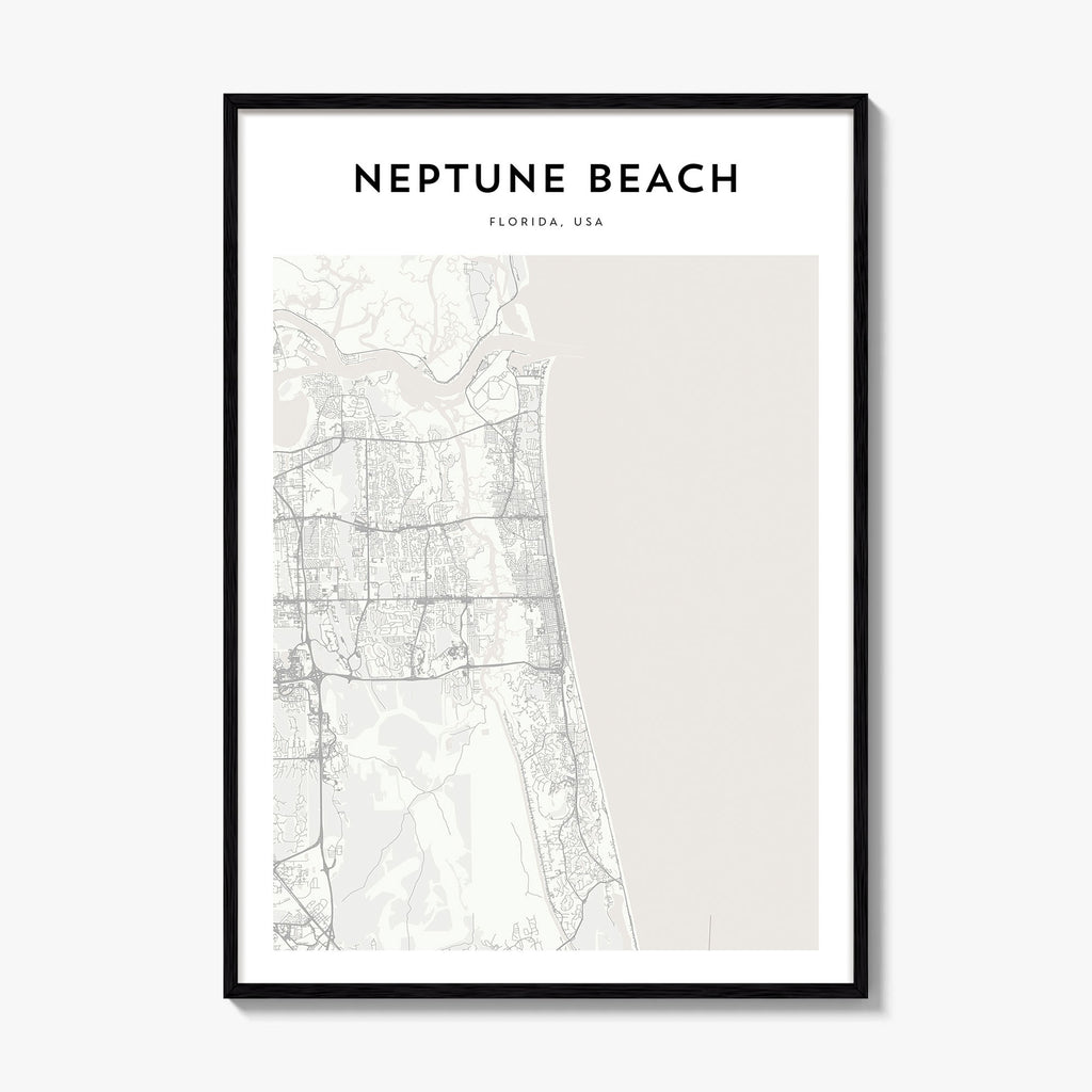 Neptune Beach Map Poster