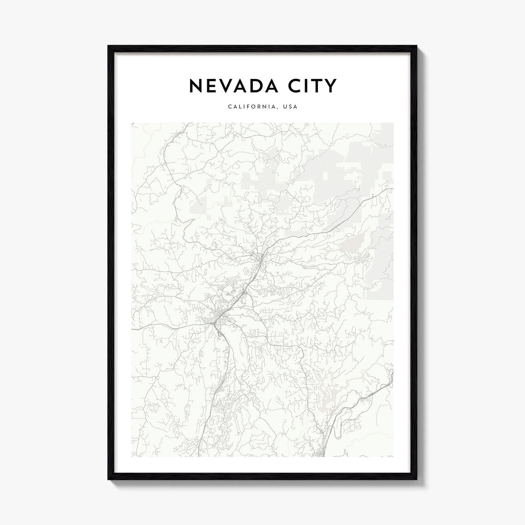 Nevada City Map Poster