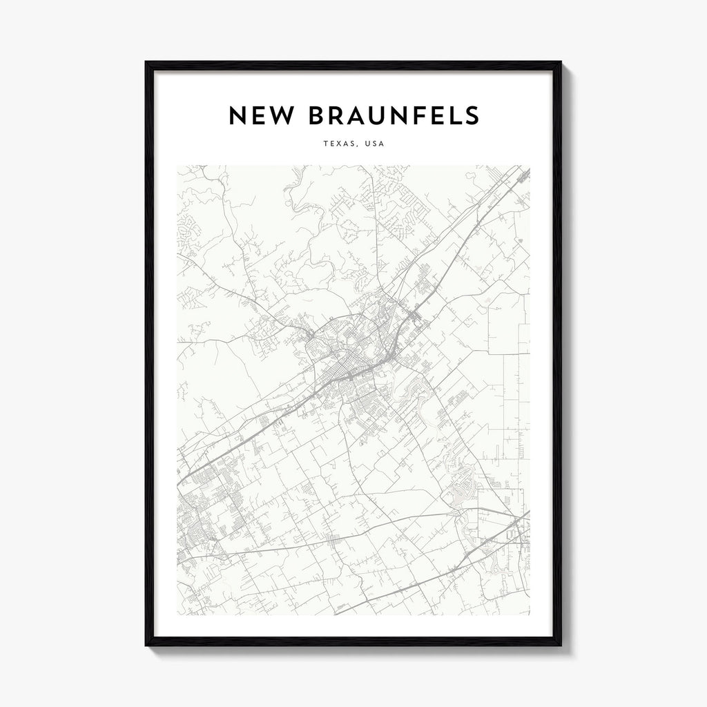New Braunfels Map Poster