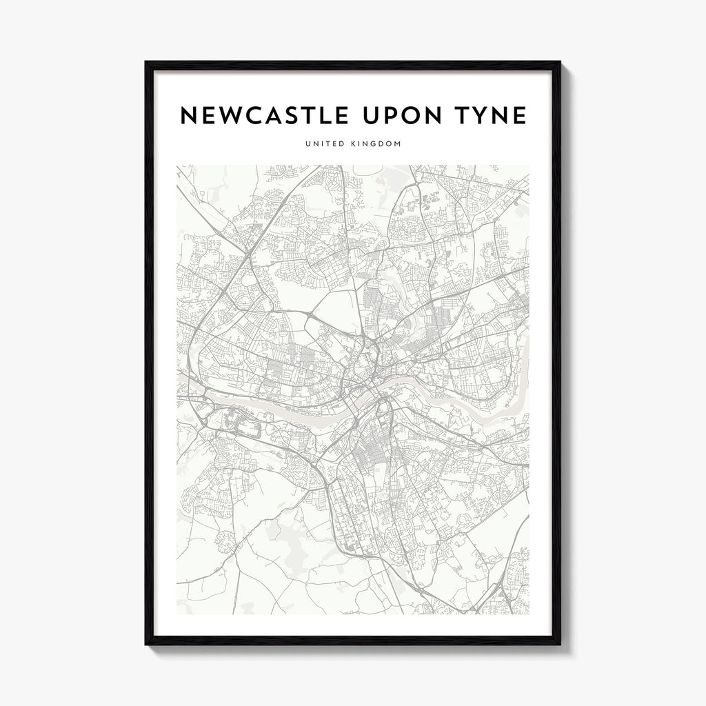 Newcastle Upon Tyne Map Poster