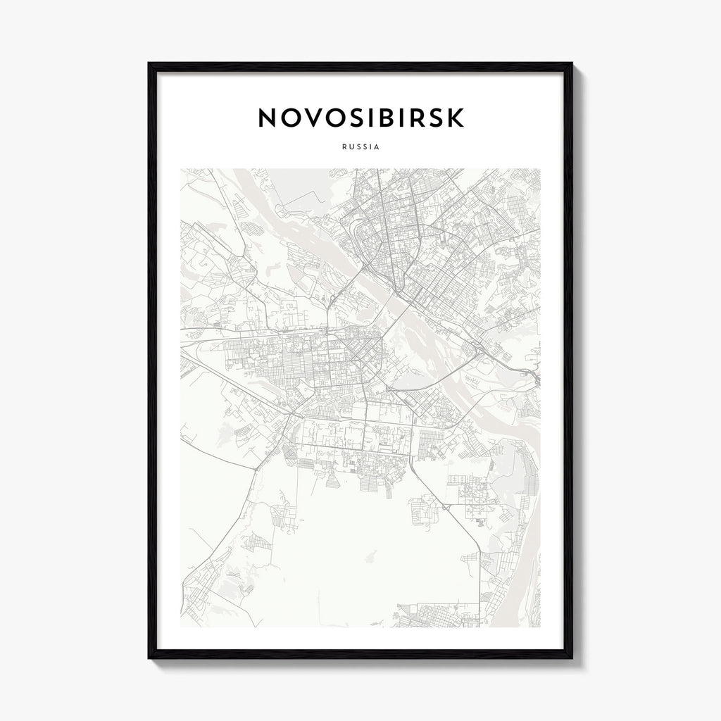 Novosibirsk Map Poster
