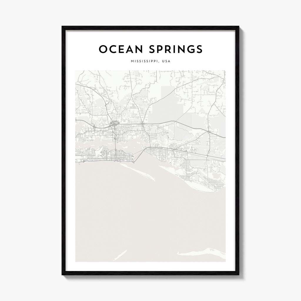 Ocean Springs Map Poster