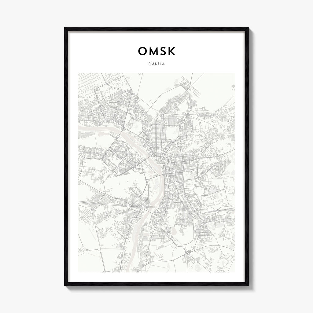 Omsk Map Poster