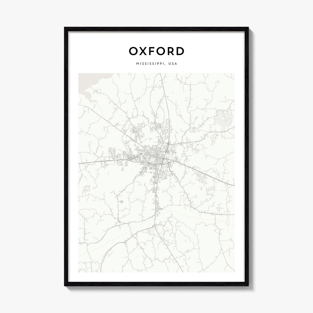 Oxford Mississippi Map Poster