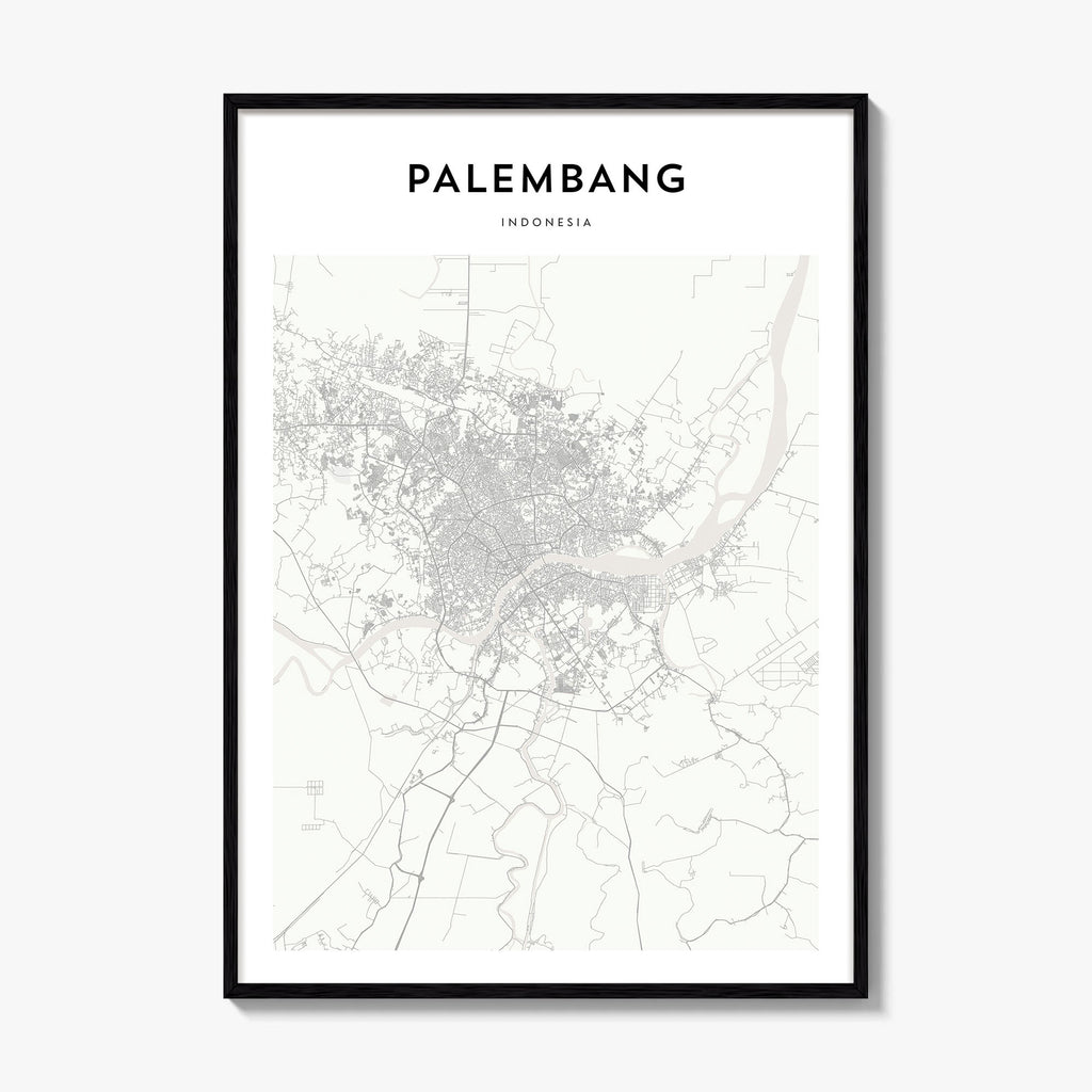 Palembang Map Poster