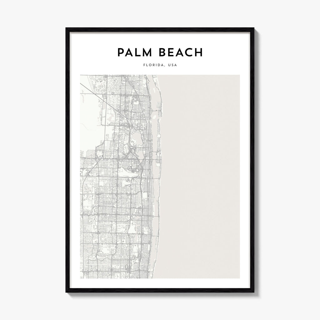 Palm Beach Florida Map Poster