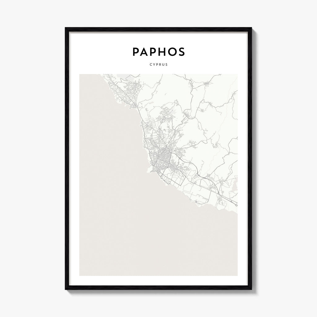 Paphos Map Poster