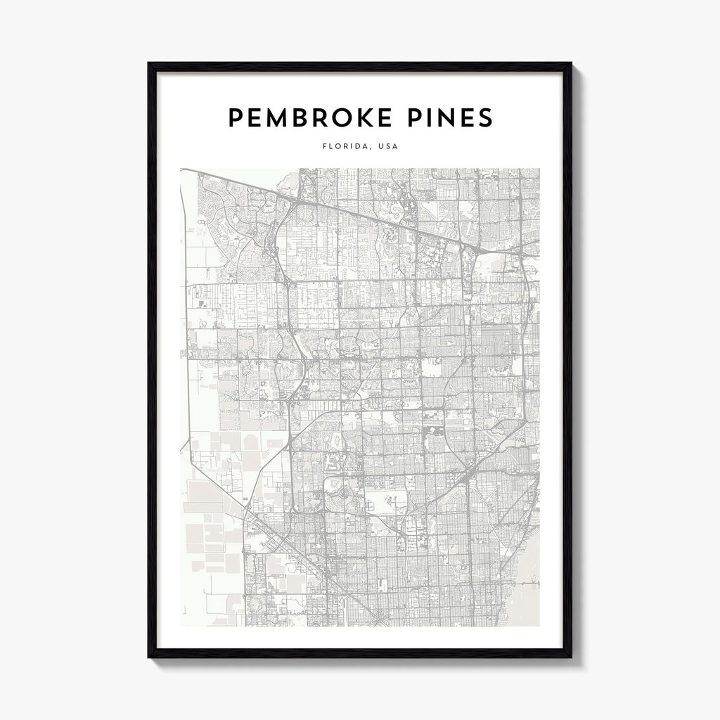 Pembroke Pines Map Poster