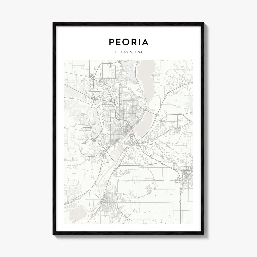 Peoria Illinois Map Poster