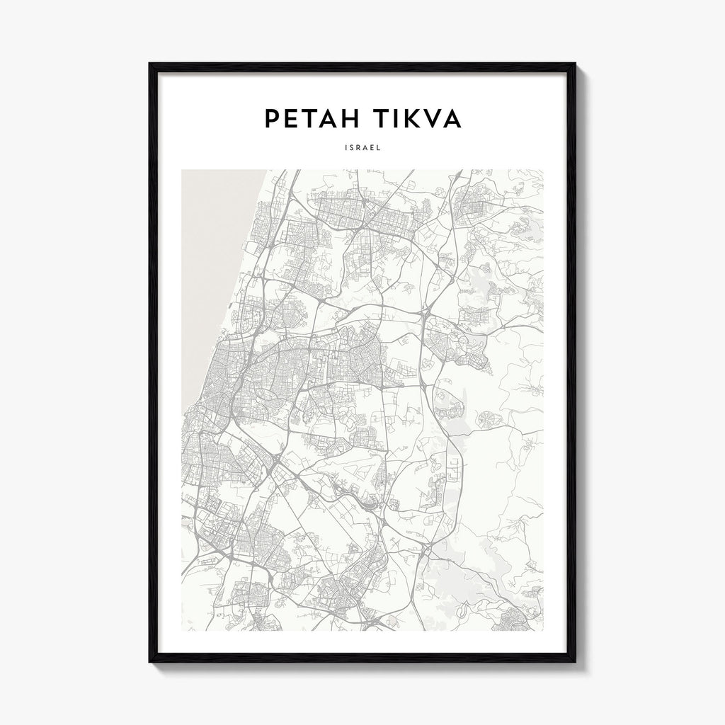 Petah Tikva Map Poster