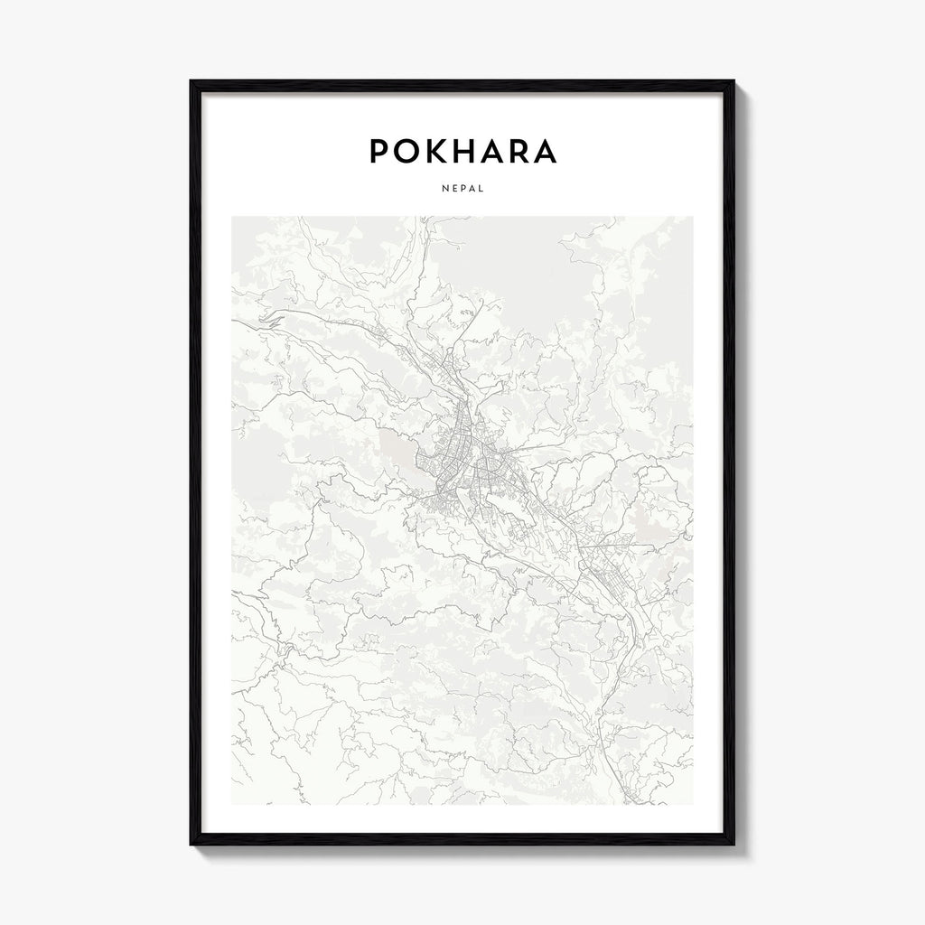 Pokhara Map Poster