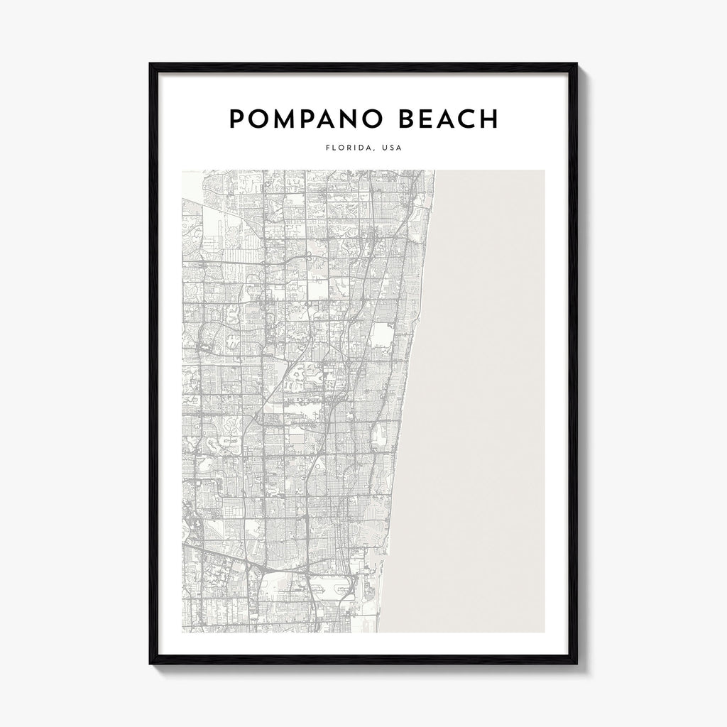 Pompano Beach Map Poster