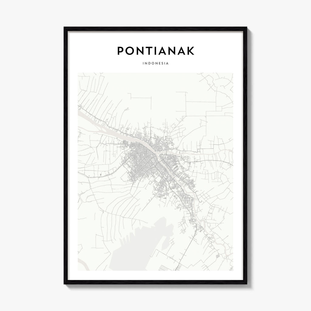 Pontianak Map Poster