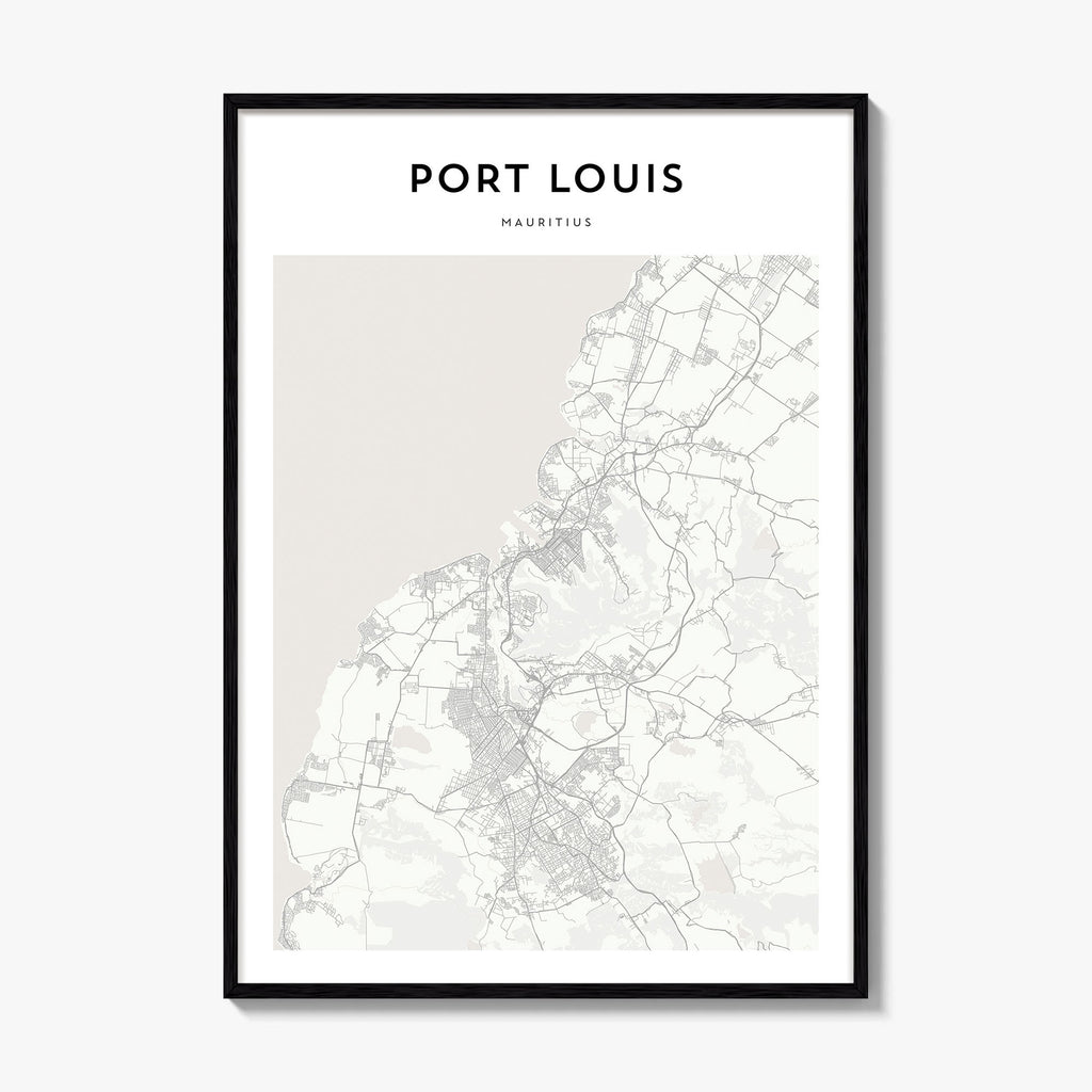 Port Louis Map Poster
