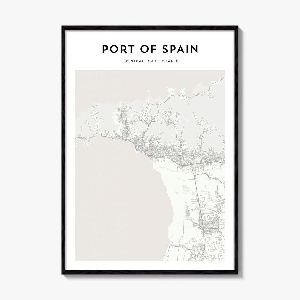 Port Of Spain Map Poster