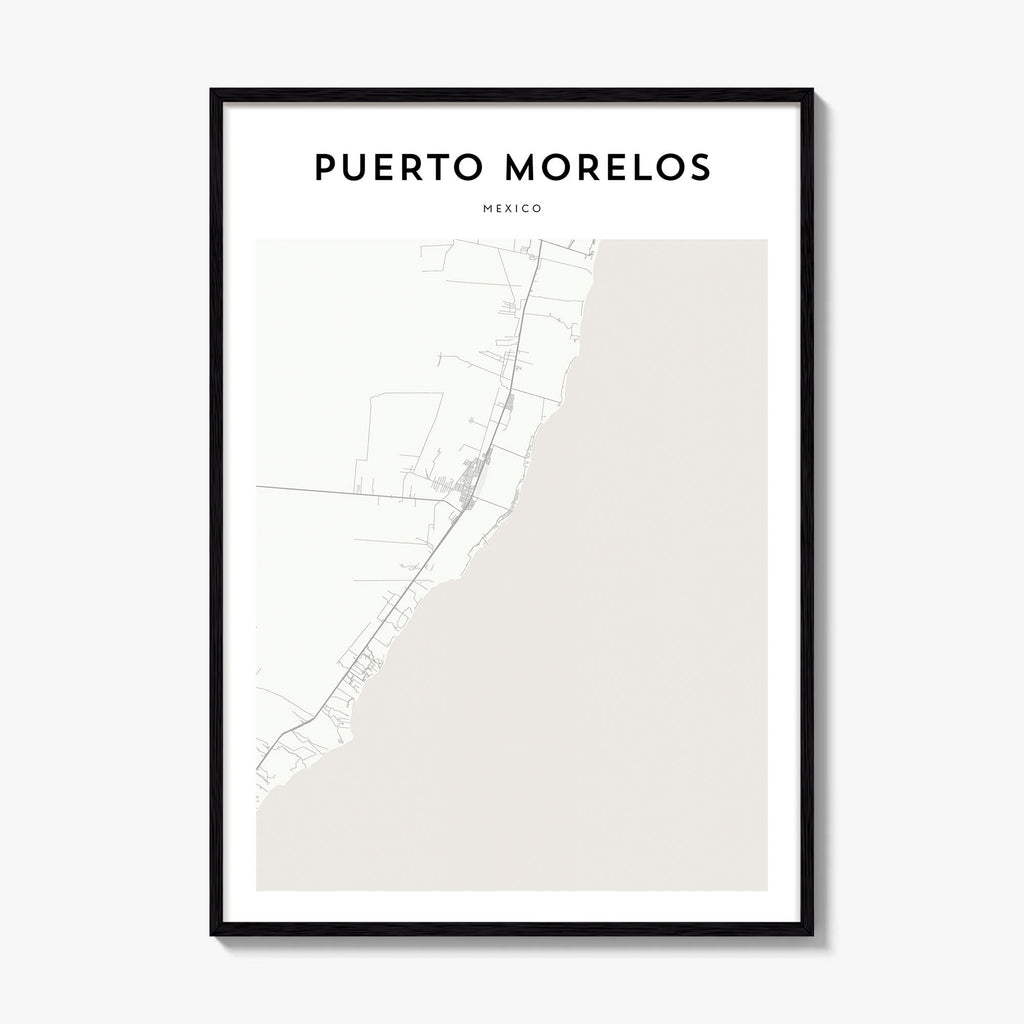 Puerto Morelos Map Poster