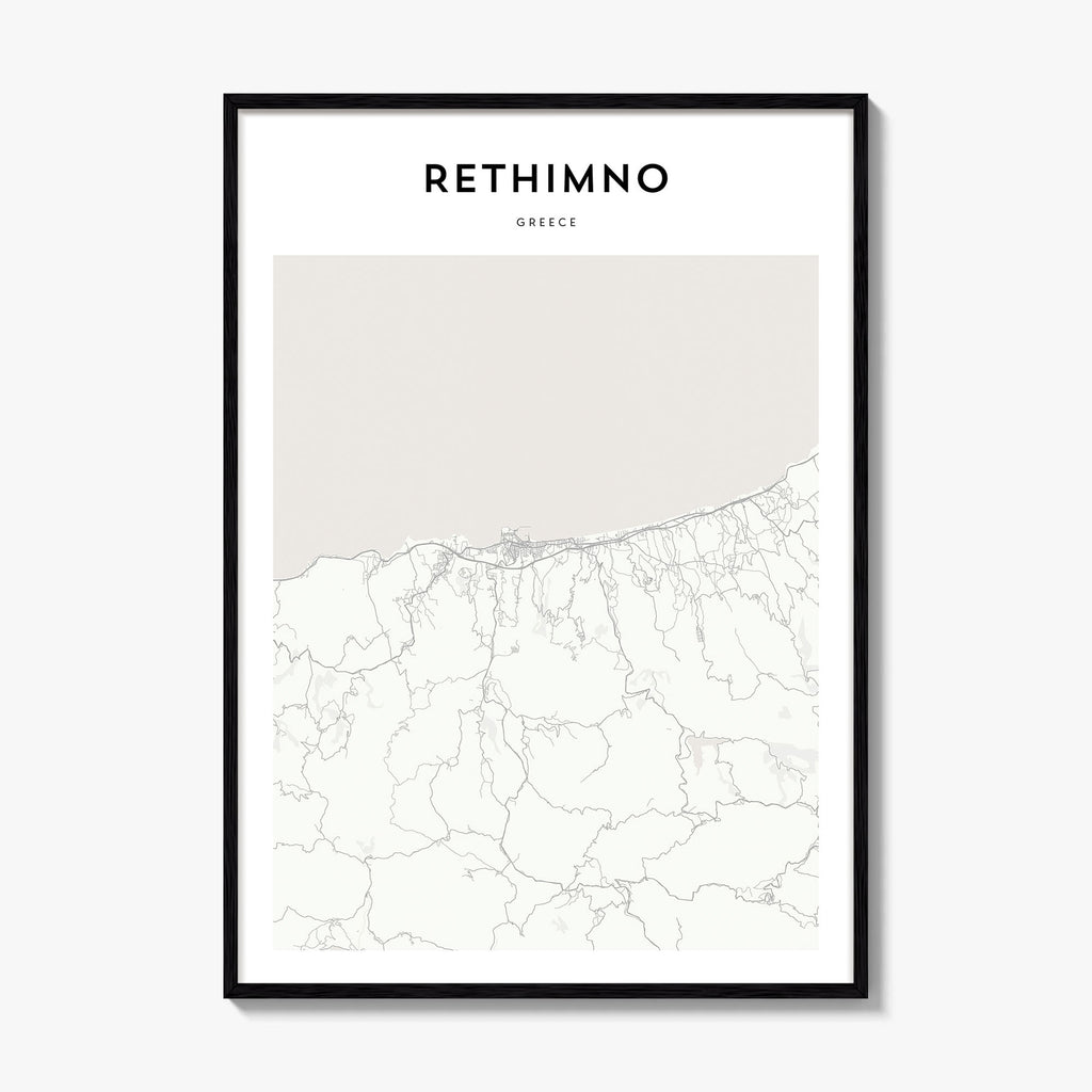 Rethymno Map Poster