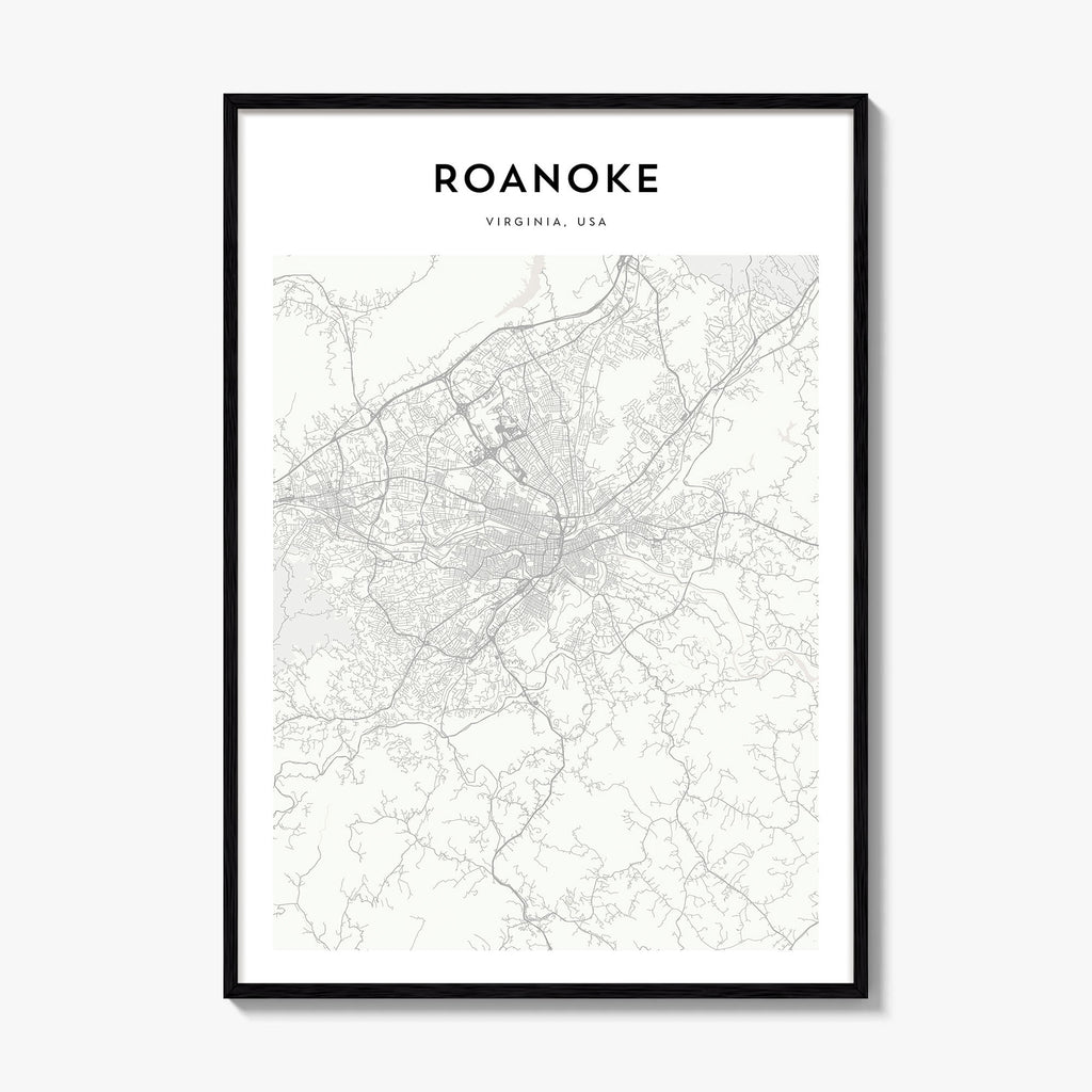 Roanoke Map Poster