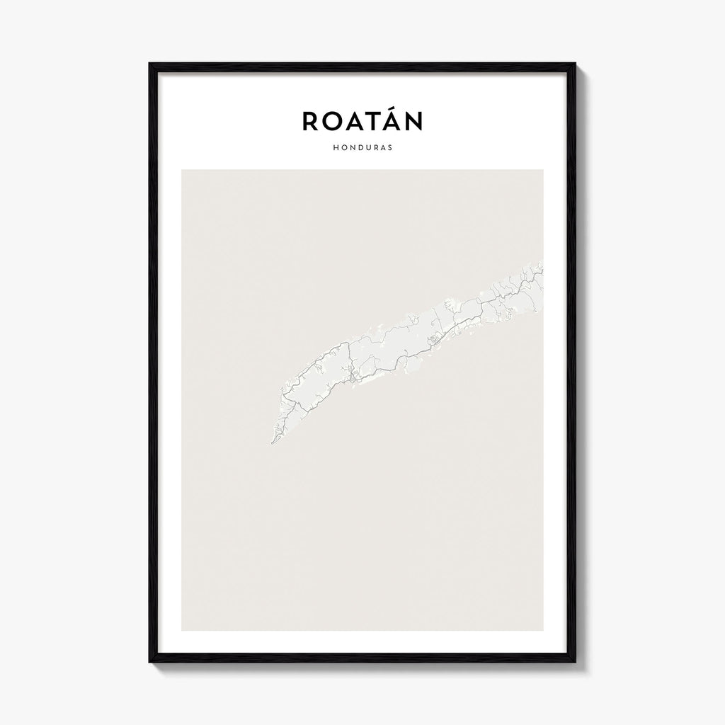 Roatan Map Poster