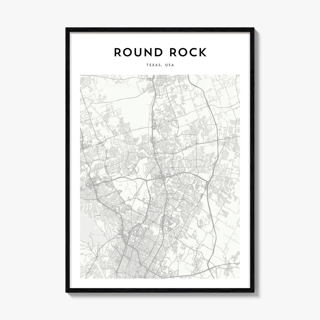 Round Rock Map Poster