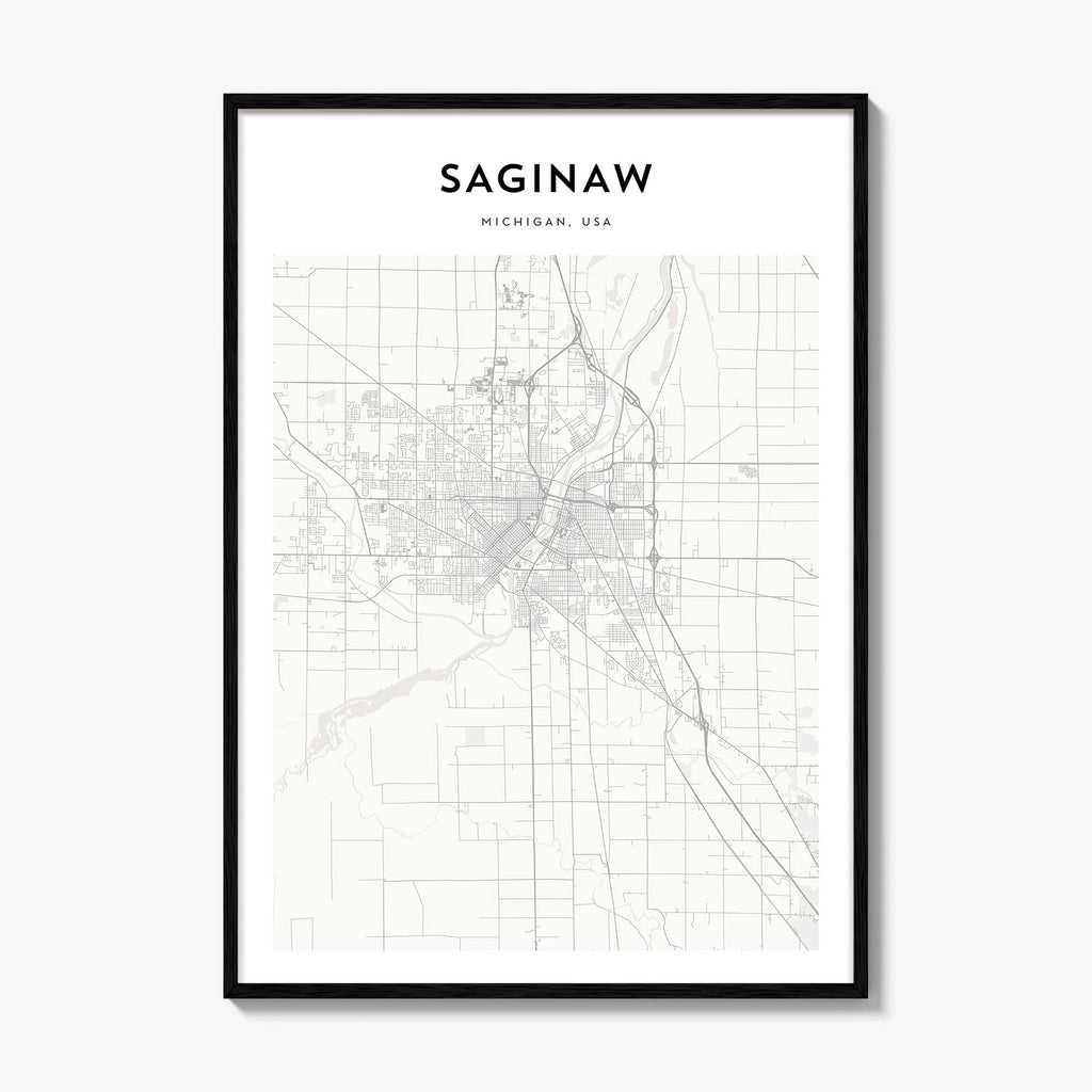 Saginaw Map Poster