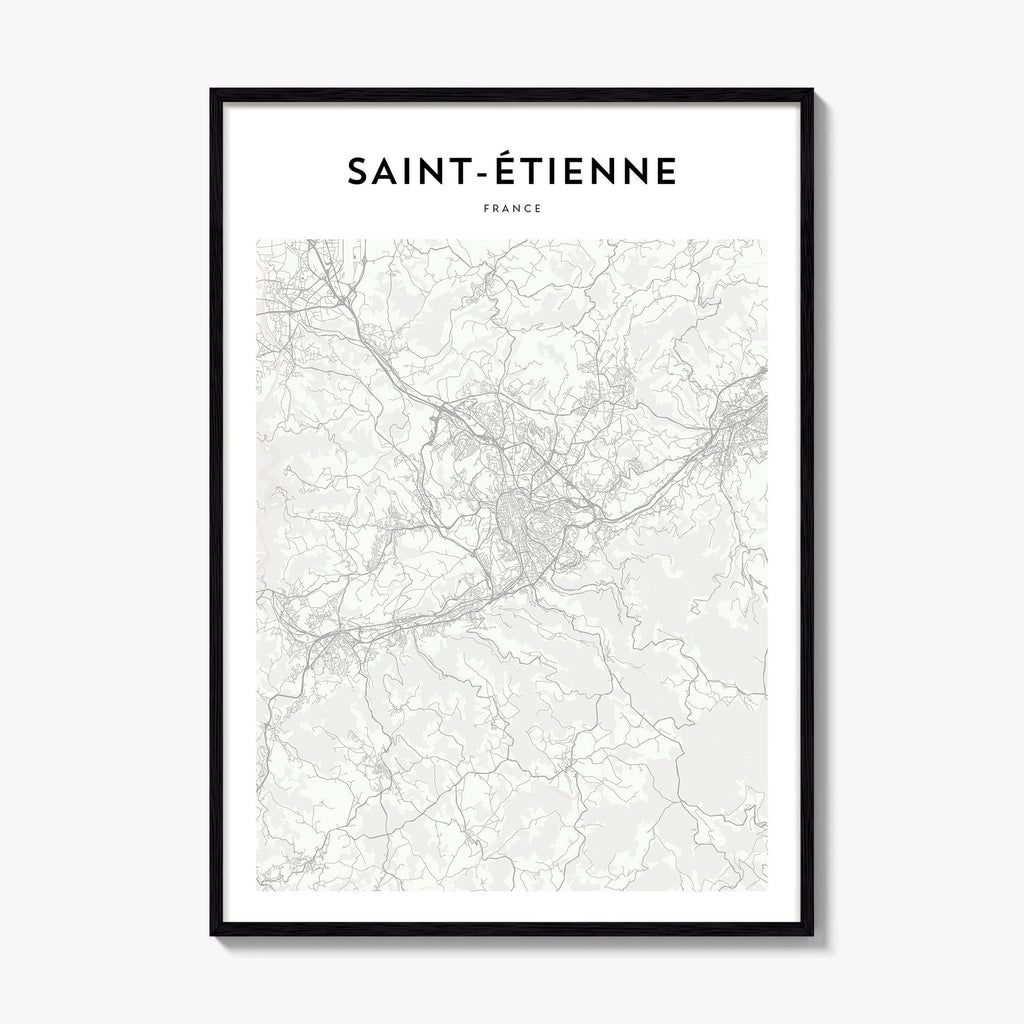 Saint Etienne Map Poster